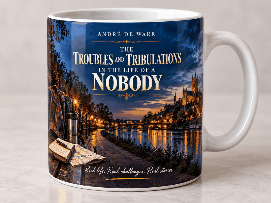 The Troubles and Tribulations mug — Riverside reflections